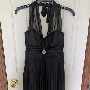 Speechless Sparkly Black Halter Homecoming Dress